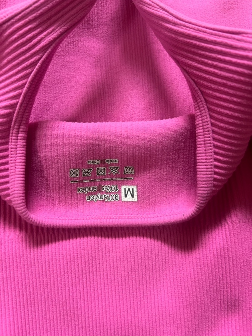 Hot Pink Ribbed One-Piece - Picture 3 of 3